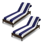 Superior Cabana Striped Cotton Chaise Lounge Chair Cover Set