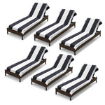 Superior Cabana Striped Cotton Chaise Lounge Chair Cover Set