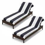 Superior Cabana Striped Cotton Chaise Lounge Chair Cover Set