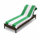 Superior Cabana Striped Cotton Chaise Lounge Chair Cover Set