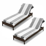 Superior Cabana Striped Cotton Chaise Lounge Chair Cover Set