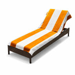 Superior Cabana Striped Cotton Chaise Lounge Chair Cover Set