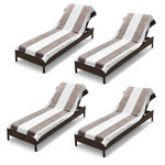 Superior Cabana Striped Cotton Chaise Lounge Chair Cover Set