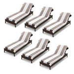 Superior Cabana Striped Cotton Chaise Lounge Chair Cover Set