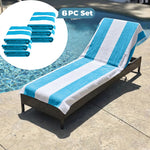 Superior Cabana Striped Cotton Chaise Lounge Chair Cover Set