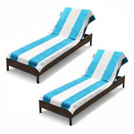Superior Cabana Striped Cotton Chaise Lounge Chair Cover Set