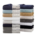 Lodi Cotton 12-Piece Washcloth Set – Mid-Weight Face Towels Solid with Woven Border