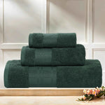Superior Larissa Cotton Geometric Border 3 Piece Towel Set