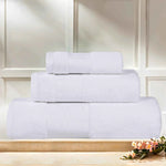 Superior Larissa Cotton Geometric Border 3 Piece Towel Set