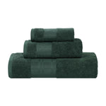 Superior Larissa Cotton Geometric Border 3 Piece Towel Set