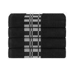 Superior Larissa Cotton Geometric Border Bath Towel Set of 4