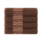 Superior Larissa Cotton Geometric Border Bath Towel Set of 4