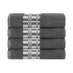 Superior Larissa Cotton Geometric Border Bath Towel Set of 4