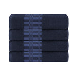 Superior Larissa Cotton Geometric Border Bath Towel Set of 4