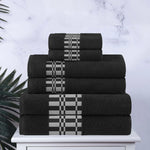 Superior Larissa Cotton Geometric Border 6 Piece Towel Set