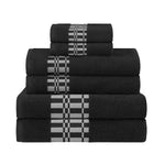 Superior Larissa Cotton Geometric Border 6 Piece Towel Set