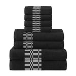 Superior Larissa Cotton Geometric Border 8 Piece Towel Set