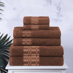 Superior Larissa Cotton Geometric Border 6 Piece Towel Set