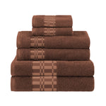 Superior Larissa Cotton Geometric Border 6 Piece Towel Set