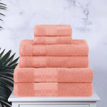 Superior Larissa Cotton Geometric Border 6 Piece Towel Set