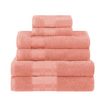 Superior Larissa Cotton Geometric Border 6 Piece Towel Set