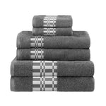 Superior Larissa Cotton Geometric Border 6 Piece Towel Set
