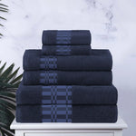 Superior Larissa Cotton Geometric Border 6 Piece Towel Set