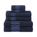 Superior Larissa Cotton Geometric Border 6 Piece Towel Set