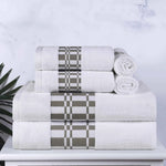 Superior Larissa Cotton Geometric Border 6 Piece Towel Set