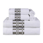 Superior Larissa Cotton Geometric Border 6 Piece Towel Set