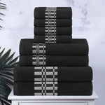 Superior Larissa Cotton Geometric Border 8 Piece Towel Set