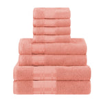 Superior Larissa Cotton Geometric Border 8 Piece Towel Set