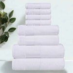 Superior Larissa Cotton Geometric Border 8 Piece Towel Set