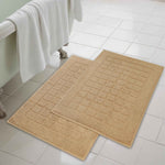 Superior Nora Cotton Thick Solid Checkered Washable Bath Mat Set of 2