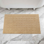 Superior Nora Cotton Thick Solid Checkered Washable Bath Mat Set of 2