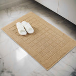 Superior Nora Cotton Thick Solid Checkered Washable Bath Mat Set of 2