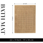 Superior Nora Cotton Thick Solid Checkered Washable Bath Mat Set of 2