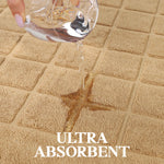 Superior Nora Cotton Thick Solid Checkered Washable Bath Mat Set of 2