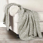 Superior Vineyard Cotton Blend Matelasse Weave Floral Scroll Coverlet