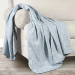 Superior Vineyard Cotton Blend Matelasse Weave Floral Scroll Coverlet