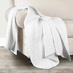 Superior Vineyard Cotton Blend Matelasse Weave Floral Scroll Coverlet