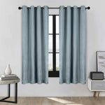 Room Darkening Blackout Curtains Linen Pattern Washable Set of 2