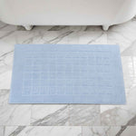 Superior Nora Cotton Thick Solid Checkered Washable Bath Mat Set of 2