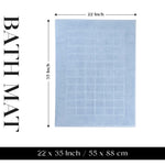 Superior Nora Cotton Thick Solid Checkered Washable Bath Mat Set of 2