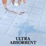 Superior Nora Cotton Thick Solid Checkered Washable Bath Mat Set of 2