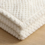 Lily Pebbled Fluffy Fleece Blanket - Cozy Popcorn Textured Throw