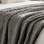 Lily Pebbled Fluffy Fleece Blanket - Cozy Popcorn Textured Throw