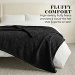 Lily Pebbled Fluffy Fleece Blanket - Cozy Popcorn Textured Throw