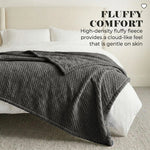 Lily Pebbled Fluffy Fleece Blanket - Cozy Popcorn Textured Throw