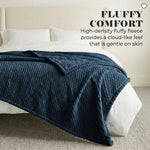 Lily Pebbled Fluffy Fleece Blanket - Cozy Popcorn Textured Throw